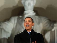 Obama in de Abe Lincoln tempel.
